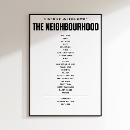 The Neighbourhood Setlist - 13th May 2026 at AFAS Dome, Merksem, Belgium
