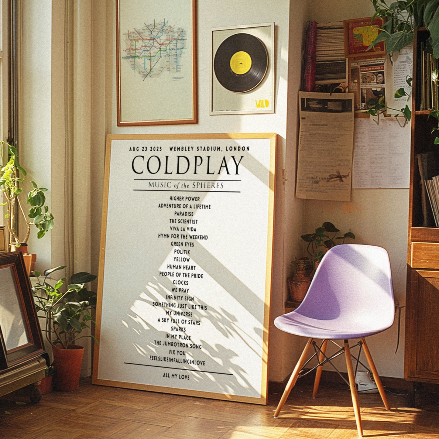 Coldplay Music of the Sphere Your Setlist Poster - 23rd August, Wembley Stadium, London UK