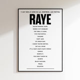 RAYE setlist – 9 July 2025 at Scène du Lac, Montreux
