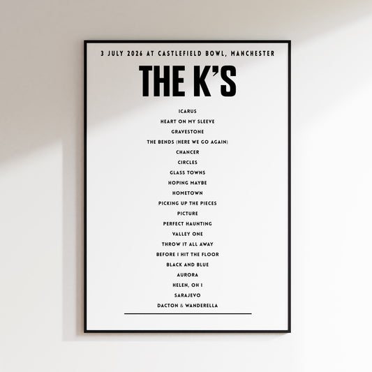The K’s setlist – 3 July 2026 at Castlefield Bowl, Manchester