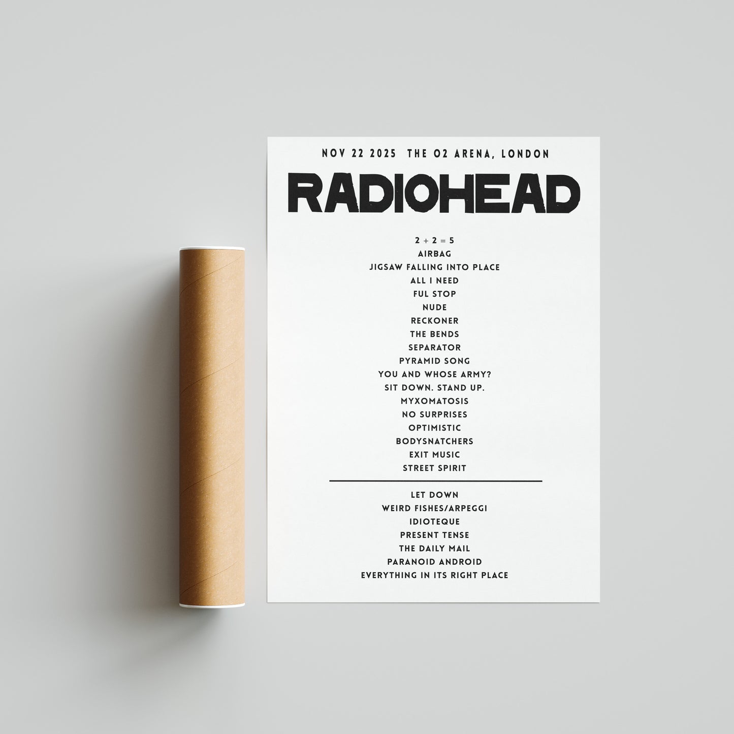Radiohead Setlist - November 22nd 2025  The O2 Arena, London