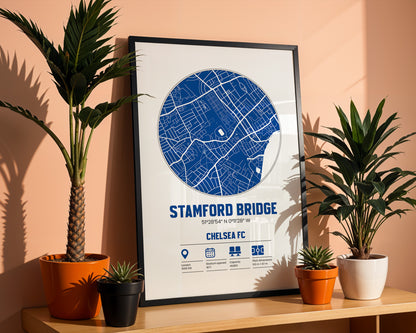 Stamford Bridge, Chelsea FC - Football Stadium Custom Map Print