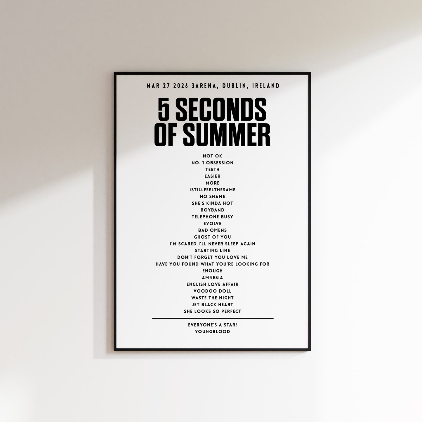 5 Seconds of Summer - March 27th 2026 at 3Arena, Dublin, Ireland