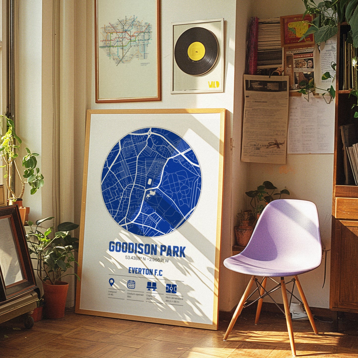 Goodison Park, Everton  - Football Stadium Custom Map Print