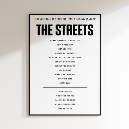 The Streets setlist – 2nd August 2026 at Y Not Festival, Pikehall, England