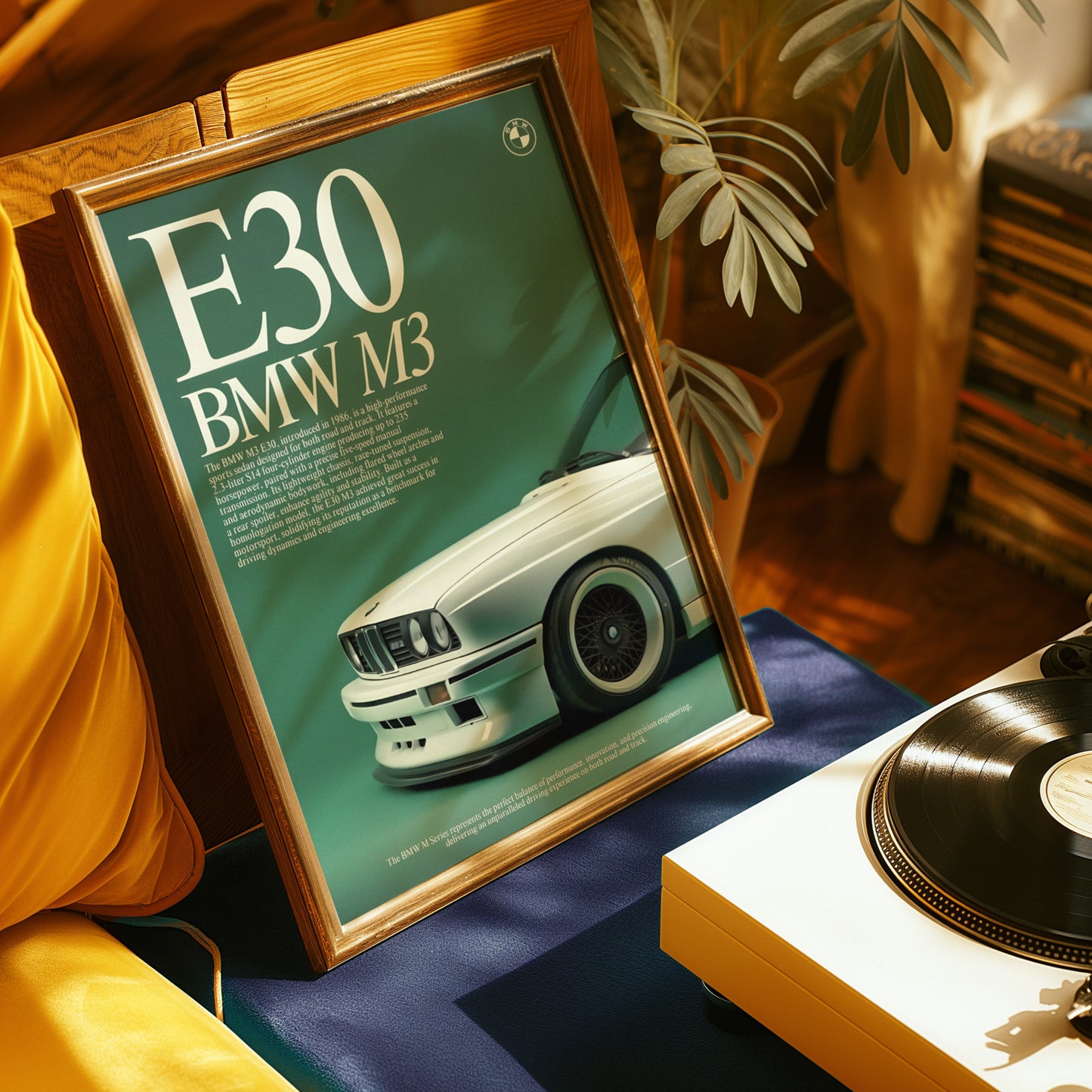 BMW E30 M3 Vintage Poster