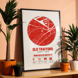 Old Trafford, Manchester United FC - Football Stadium Custom Map Print
