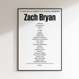 Zach Bryan Setlist - 14th June 2026 at Scottish Gas Murrayfield Stadium, Edinburgh, Scotland