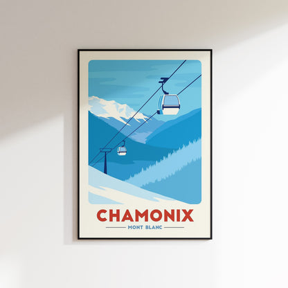 Chamonix - Mont Blanc Ski Lift Poster