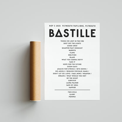 Bastille Setlist - November 5th 2025 Plymouth Pavilions, Plymouth