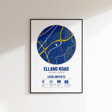 Elland Road, Leeds United – Individueller Kartendruck für das Fußballstadion