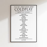 Coldplay Music of the Sphere Your Setlist Poster - 23rd August, Wembley Stadium, London UK