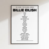 Setlist von Billie Eilish – 14. Juli 2025, The O2 Arena, London