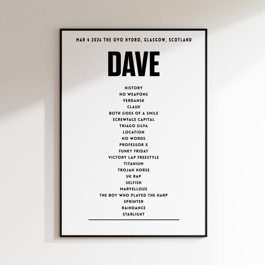 Dave - March 4th 2026 at The OVO Hydro, Glasgow, Scotland