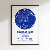 Goodison Park, Everton – Individueller Kartendruck für das Fußballstadion