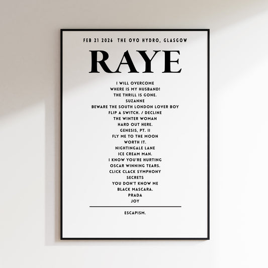 RAYE - February 21st 2026 at The OVO Hydro, Glasgow, Scotland
