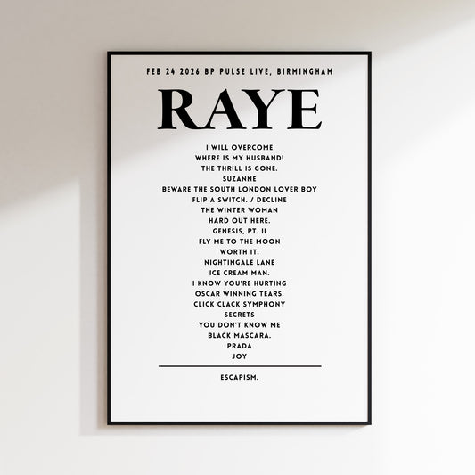 RAYE - February 24th 2026 at BP Pulse LIVE, Birmingham, England