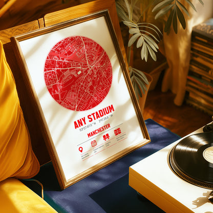 Any Football Stadium Custom Map Print