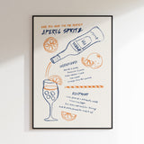 The Perfect Aperol Spritz Ingredient Art Print