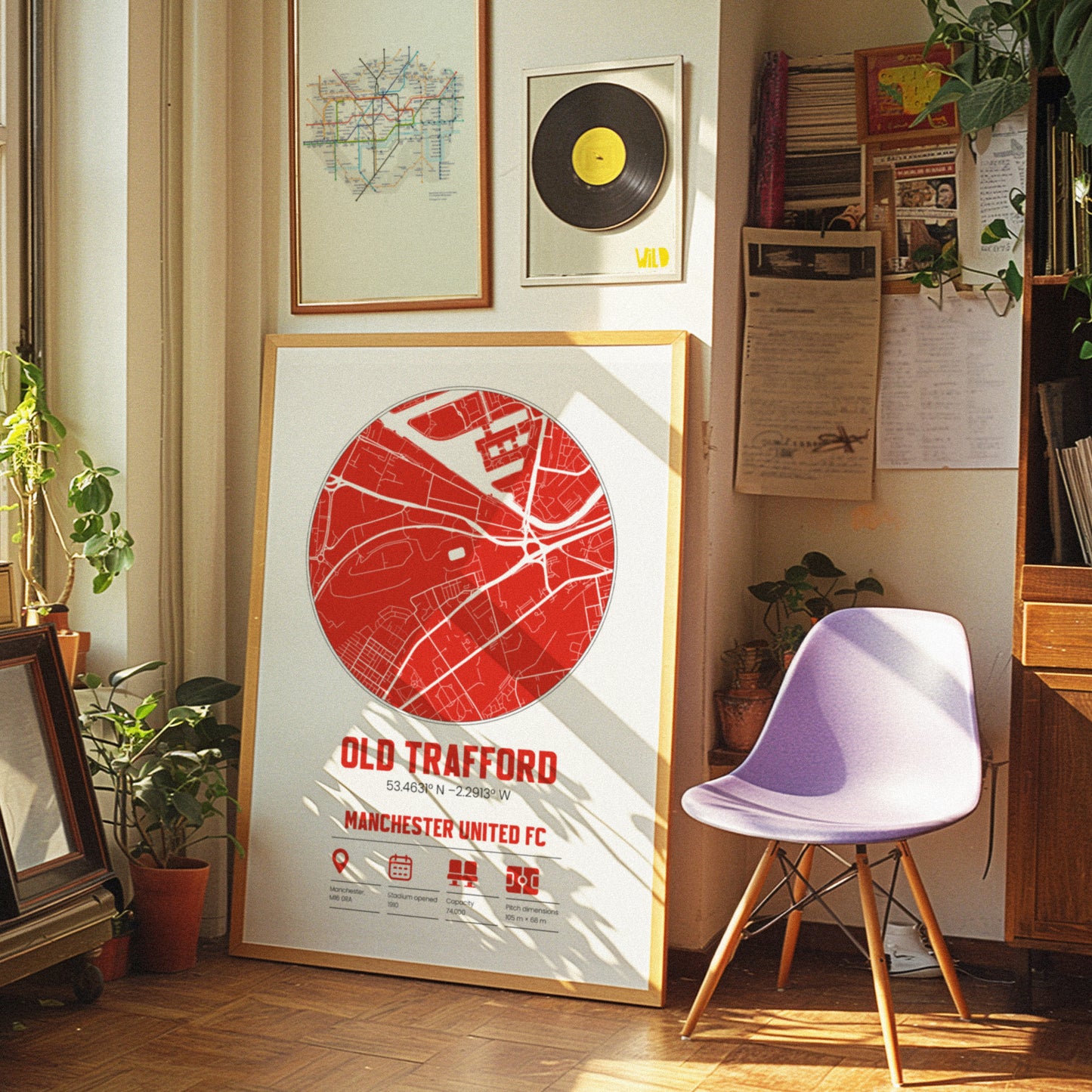 Old Trafford, Manchester United FC - Football Stadium Custom Map Print