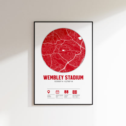 Wembley  - Football Stadium Custom Map Print