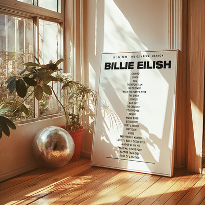 Billie Eilish Setlist - July 14th 2025, The O2 Arena, London