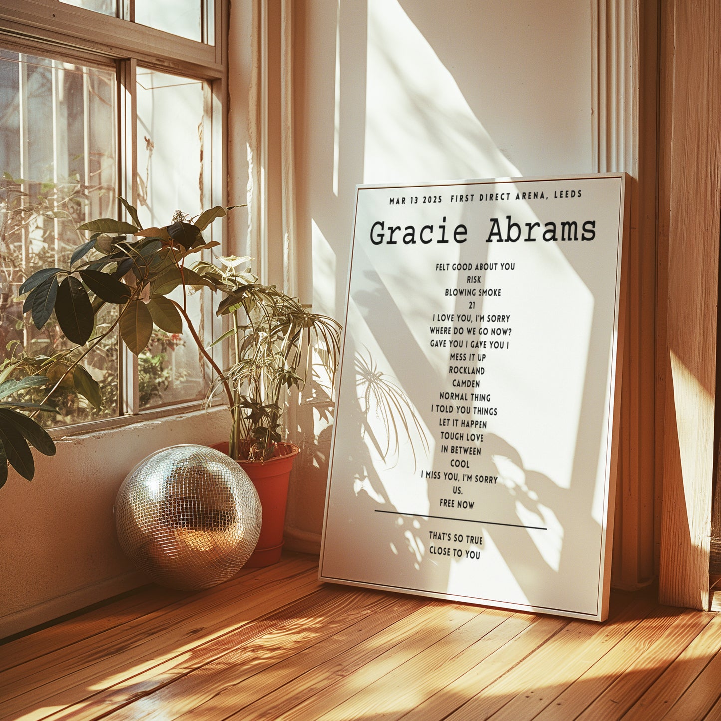 Gracie Abrams Setlist - March 13th 2025 First Direct Arena, Leeds