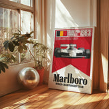 Formula 1 1993 Belgium Grand Prix Marlboro F1 Poster