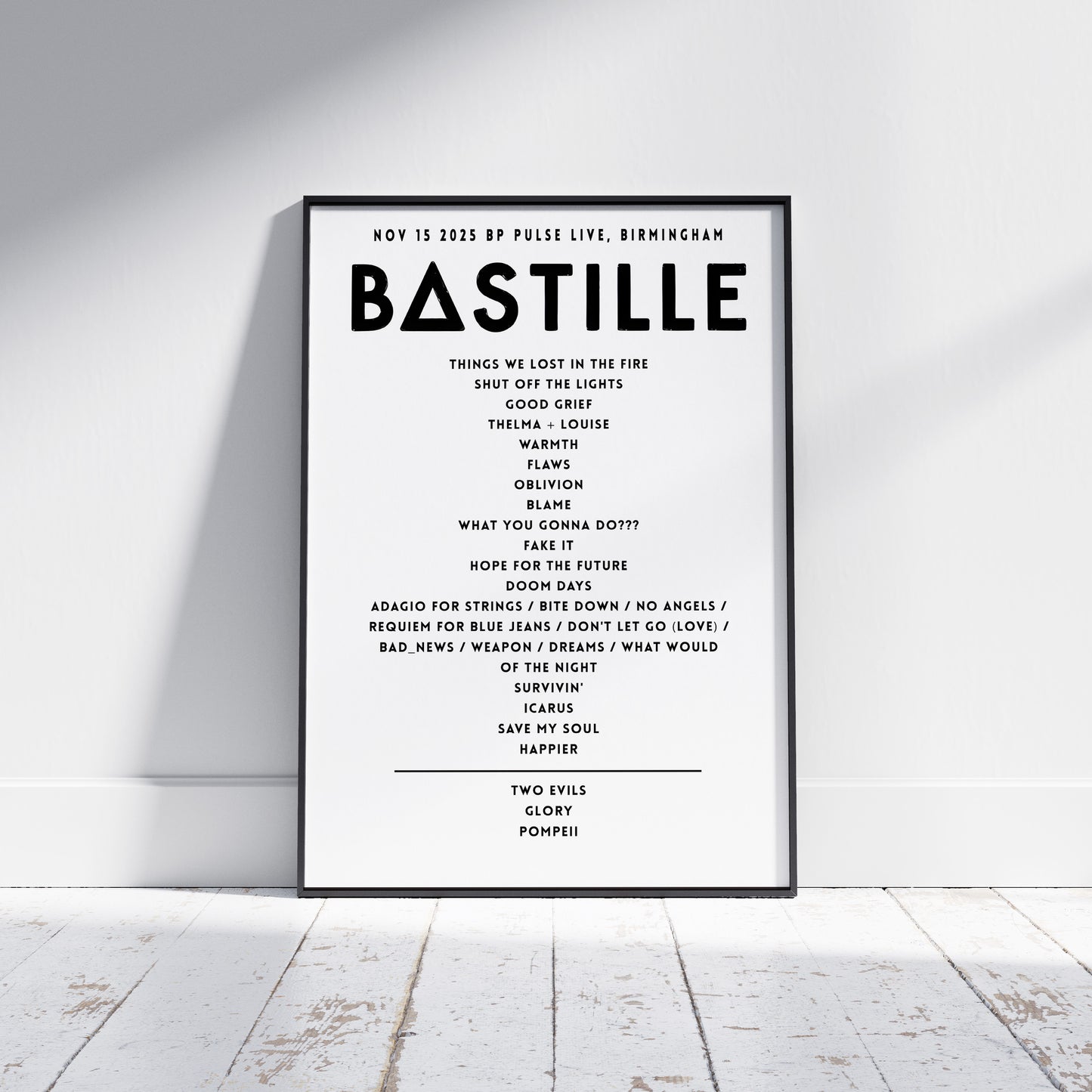 Bastille Setlist - November 15th 2025 bp pulse LIVE, Birmingham