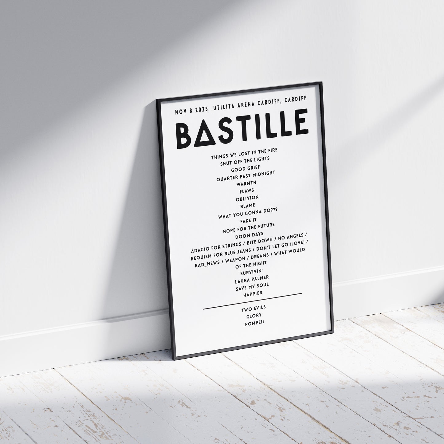 Bastille Setlist - November 8th 2025 Utilita Arena Cardiff, Cardiff