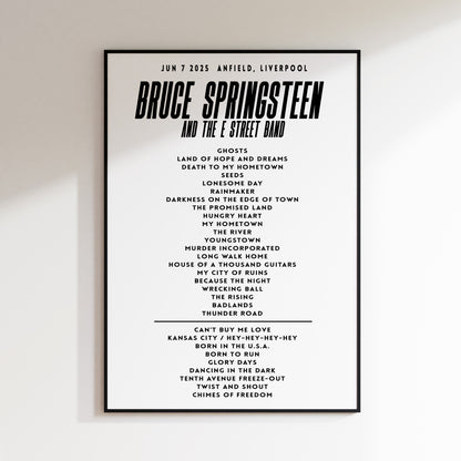 Any Setlist Custom Poster Print – Choose Gig Concert Tour