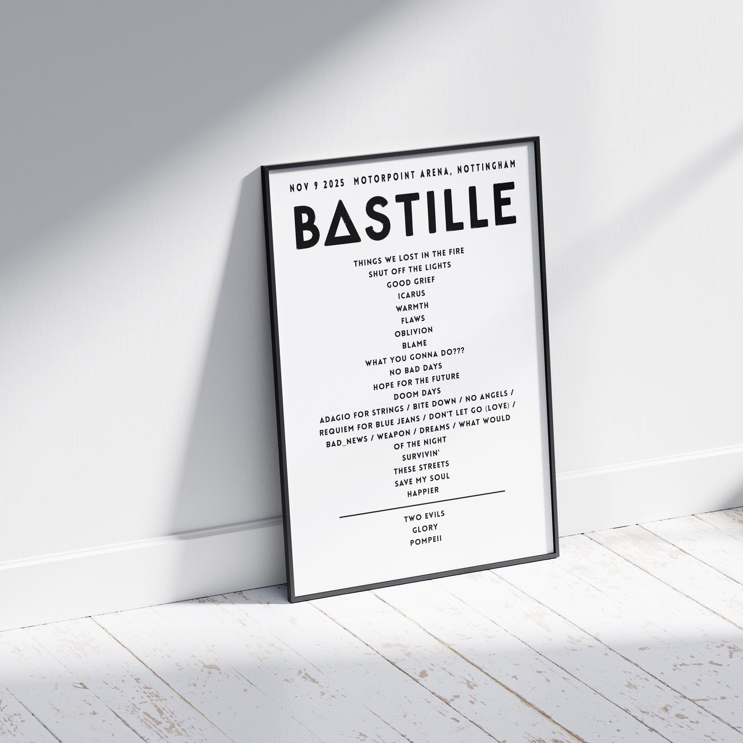 Bastille Setlist - November 9th 2025 Motorpoint Arena, Nottingham
