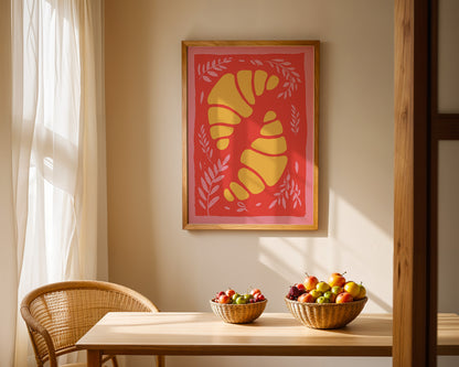 Croissant Pink Print