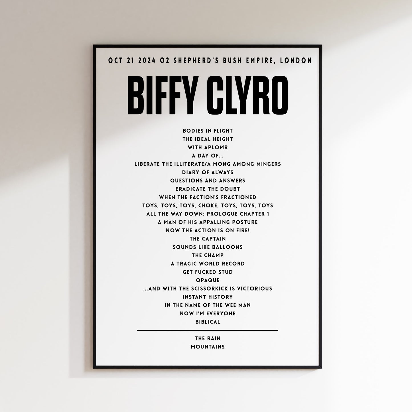 Biffy Clyro - October 21st 2024 O2 Shepherd's Bush Empire, London