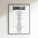 Gorillaz setlist - 20th June 2026 at Tottenham Hotspur Stadium, London