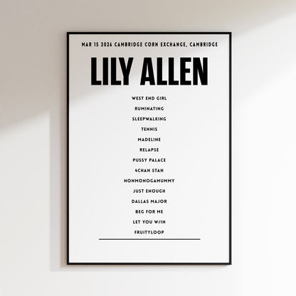Lily Allen - 15th March 2026 at Cambridge Corn Exchange, Cambridge