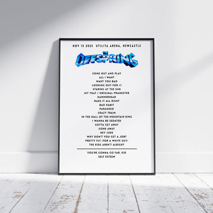 The Offspring Setlist - November 15th 2025  Utilita Arena, Newcastle upon Tyne