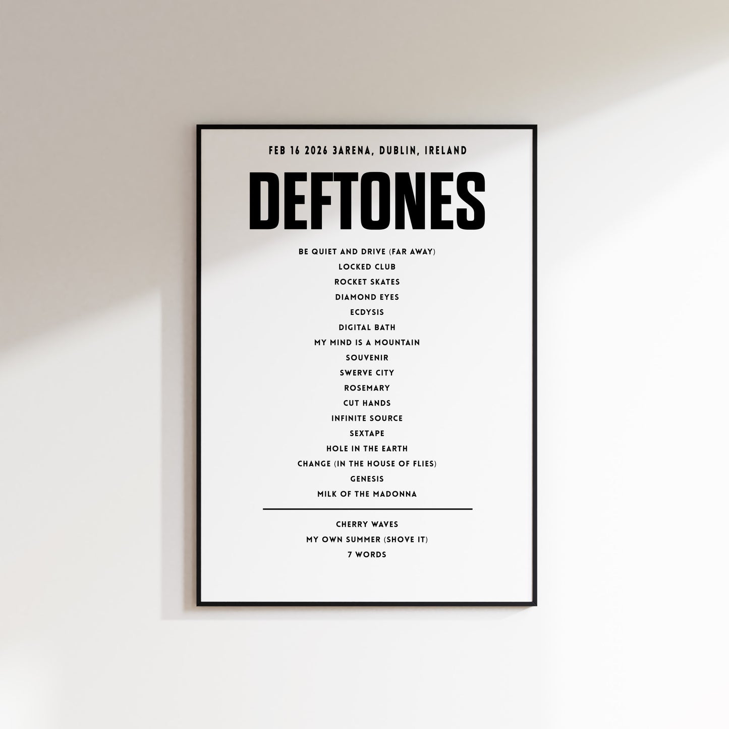 Deftones - February 16th 2026 at 3Arena, Dublin, Ireland