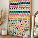 Vibrant Geometric Pixel Pattern