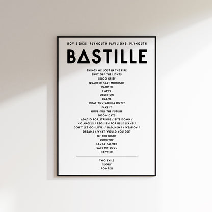 Bastille Setlist - November 5th 2025 Plymouth Pavilions, Plymouth