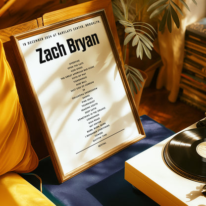 Zach Bryan setlist - 18 December 2024 at Barclays Center, Brooklyn, NY, USA