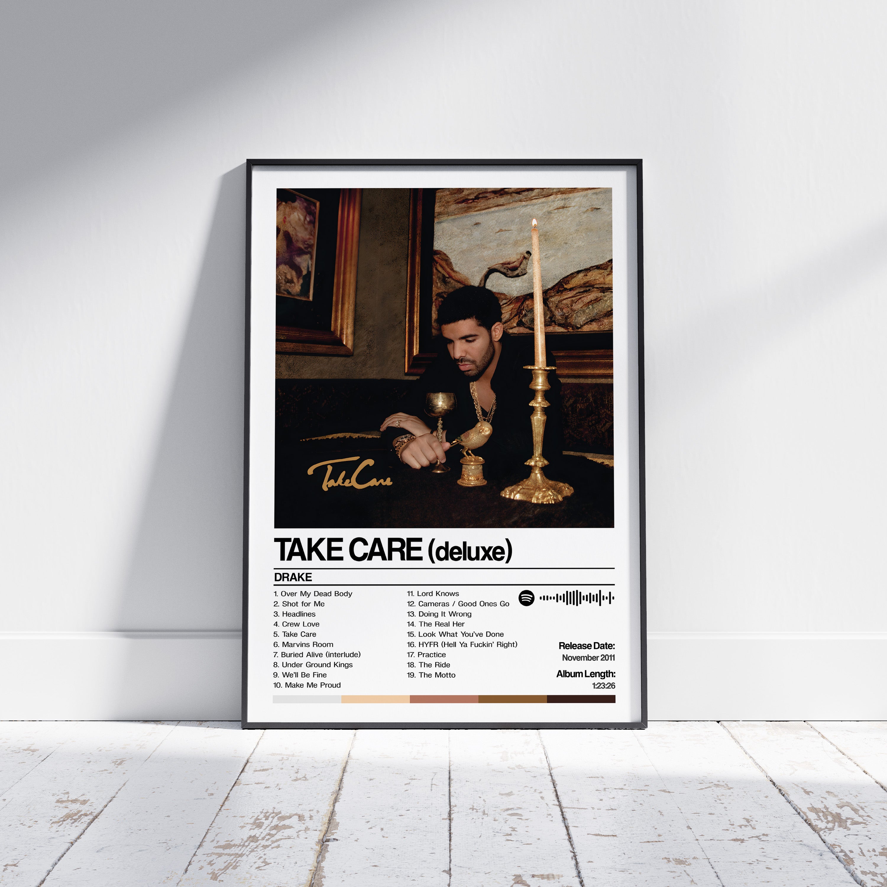QEWRT – Poster Su Tela Copertina Album Drake ‘Take Care’, 40x60 Cm, Senza Cornice, Decorazione Murale