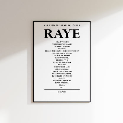 RAYE - March 2nd 2026 at  The O2 Arena, London, England