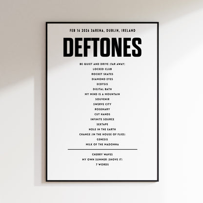 Deftones - February 16th 2026 at 3Arena, Dublin, Ireland