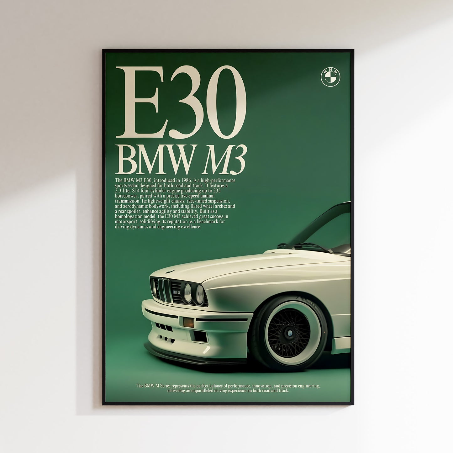 BMW E30 M3 Vintage Poster