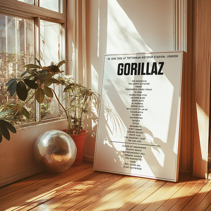 Gorillaz setlist - 20th June 2026 at Tottenham Hotspur Stadium, London