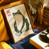 Japanese Frog Art Print, Angry cook Matsumoto Hoji Vintage Poster