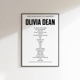 Olivia Dean Setlist - April 26th 2026 at  Co-op Live, Manchester, England