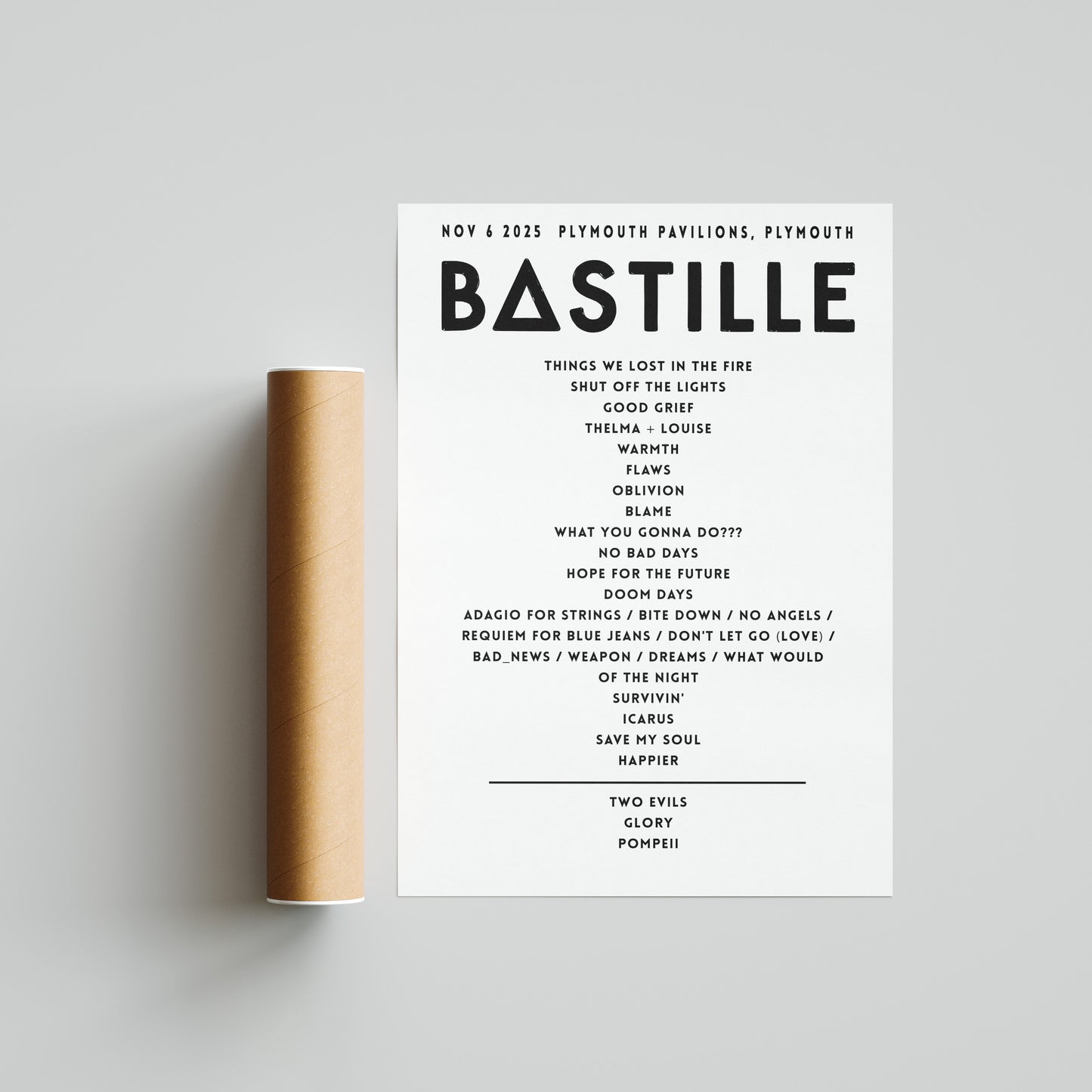 Bastille Setlist - November 6th 2025 Plymouth Pavilions, Plymouth