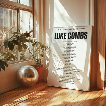 Luke Combs setlist – 19th July 2026 at Slane Castle, Slane, Ireland
